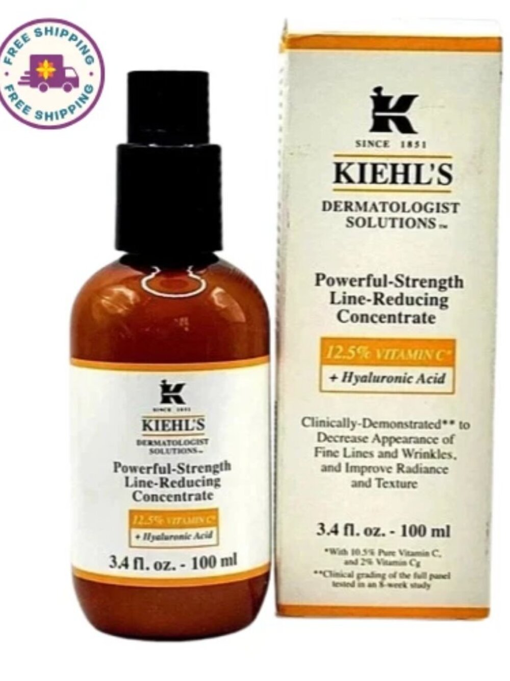 Kiehls Powerful Strength Line Reducing Concentrate 3.4oz 100mL New Sealed